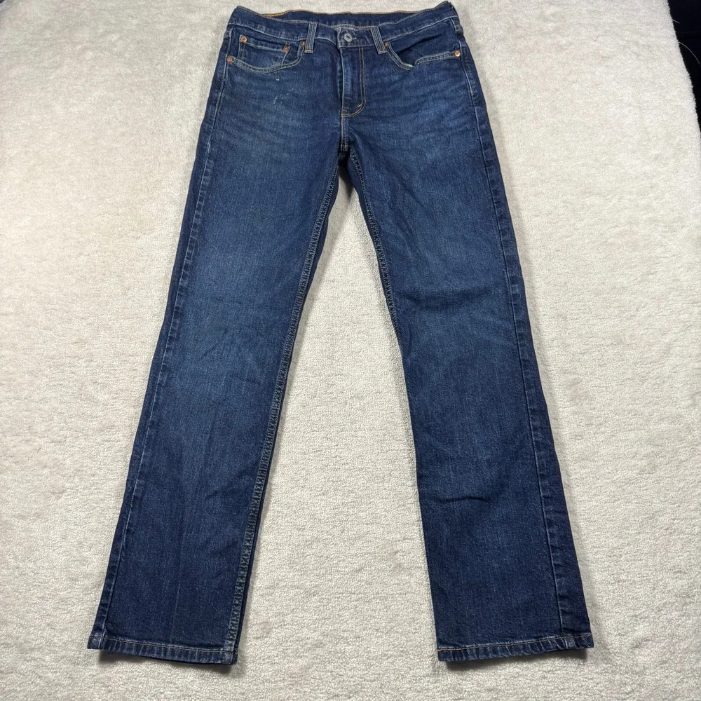 Levi's Jeans Mens 32x30 Blue 514 Straight Fit Stretch Dark Wash Denim Pant